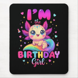 Tapis De Souris Je suis l'axolotl de la fille d'anniversaire