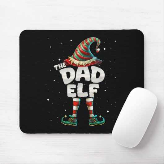 Tapis De Souris Je suis le papa Elf Family Matching Group Noël (Avec souris)