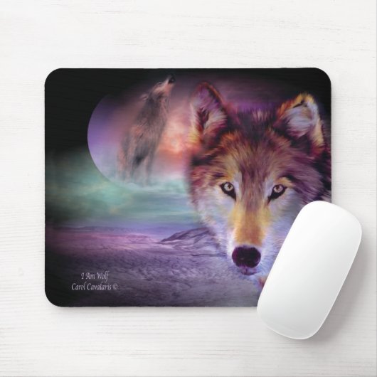 Tapis De Souris Je suis loup Mousepad (Avec souris)