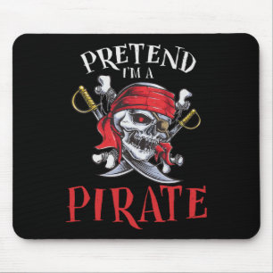 Tapis De Souris Je suis un costume d'Halloween crâne pirate