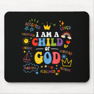 Tapis De Souris Je suis un enfant de Dieu Christian Retro Jésus Fo