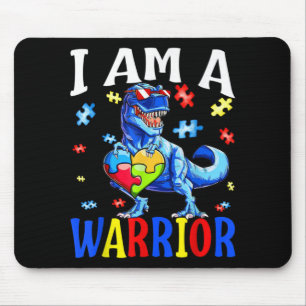 Tapis De Souris Je Suis Un Guerrier Autisme Famille Dinosaure Auti
