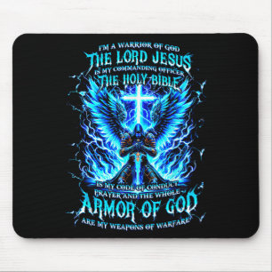 Tapis De Souris Je suis un guerrier de Dieu Armor de Dieu chrétien