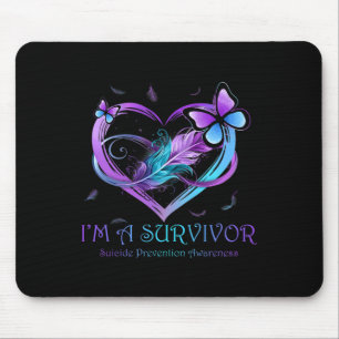 Tapis De Souris Je suis Un Survivant Beurre Coeur Prévention du Su