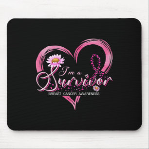 Tapis De Souris Je Suis Un Survivant Ruban Rose Sensibilisation Ca