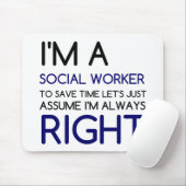 TAPIS DE SOURIS JE SUIS UN TRAVAILLEUR SOCIAL (Avec souris)