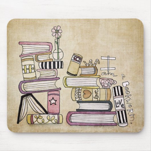 Tapis De Souris je suis un ver de livres (Devant)
