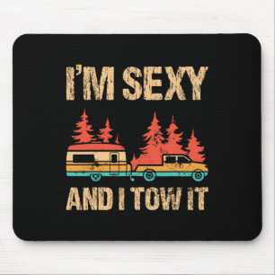 Tapis De Souris Je suis Y et je le remorque Camping Bigfoot Arbres