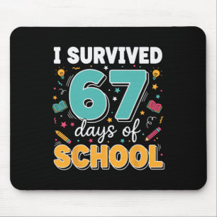 Tapis De Souris Je survivais 67 jours d'école Professeur Meme Drôl