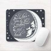 Tapis De Souris Je t'aime à la lune et au dos (Avec souris)