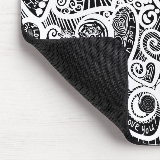 Tapis De Souris Je T'Aime Design D'Art Abstrait Scratch (Coin)