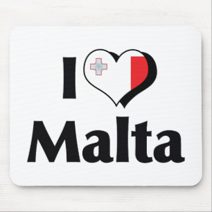 Tapis De Souris Je T'aime Drapeau Malte