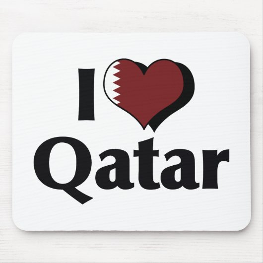 Tapis De Souris Je T'aime Drapeau Qatar (Devant)