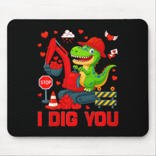 Tapis De Souris Je t'aime drôle cœur dinosaure camion Saint Valent