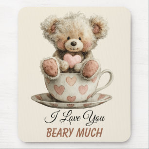 Tapis De Souris Je t'aime énormément sur carte postale de tasse