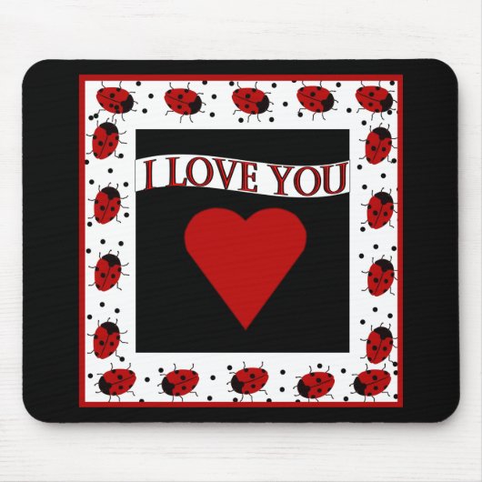 Tapis De Souris Je T'Aime, Ladybugs (Devant)