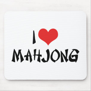 Tapis De Souris Je t'aime Mahjong Heart - Amateur de Mah Jong