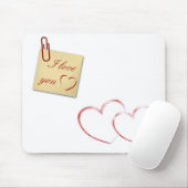 Tapis De Souris Je t'aime - Note romantique (Avec souris)