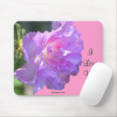 Tapis De Souris Je t'aime photo rose Mousepad de fleur d'azalée (Avec souris)
