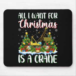 Tapis De Souris Je Veux Pour Noël Est Une Grue Lumières Des Arbres