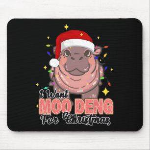 Tapis De Souris Je Veux Un Moo Deng Pour Les Lumières De Noël Hipp
