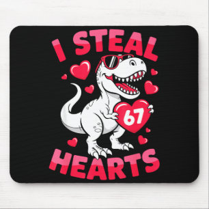 Tapis De Souris Je vole 67 cœurs drôle 67 Saint-Valentin dinosaure