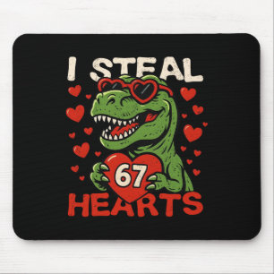 Tapis De Souris Je vole des cœurs 67 T-rex de la Saint-Valentin dr