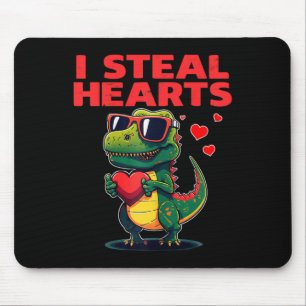 Tapis De Souris Je vole des coeurs T-rex Mignon Saint-Valentin
