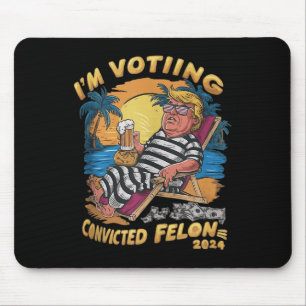 Tapis De Souris Je Vote Condamné Felon Retro Summer Drôle Trump
