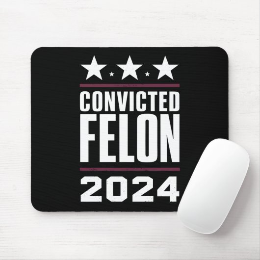 Tapis De Souris Je vote pour le condamné Felon Pro Trump 2024 (Avec souris)