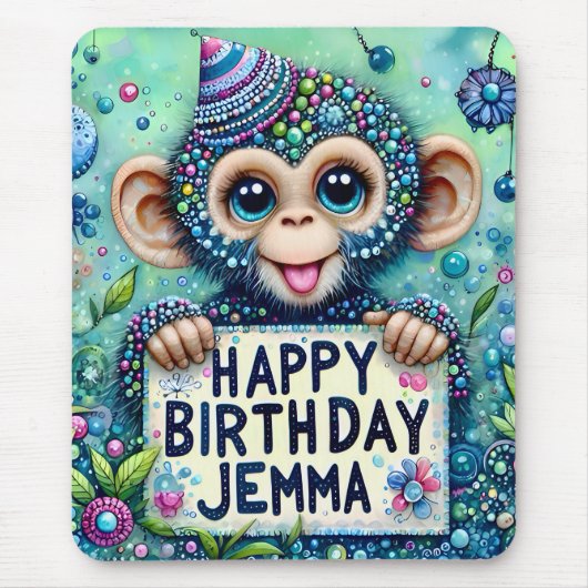 Tapis De Souris JEMMA ~ CHIMPANZEE BÉBÉ ~ Mousepad (Devant)