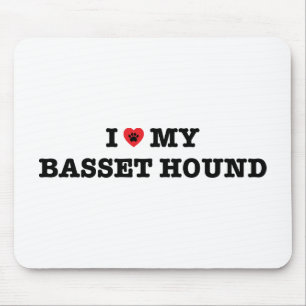 Tapis De Souris J'Encoeur Ma Hound Basset