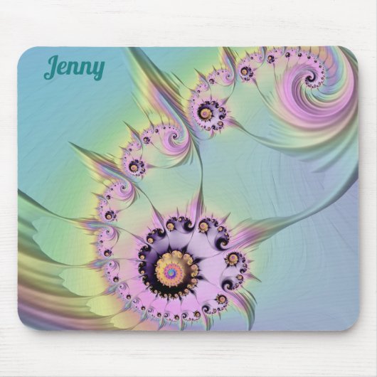 Tapis De Souris ~JENNY~ Conception fractale 3D Pastel personnalisé (Devant)