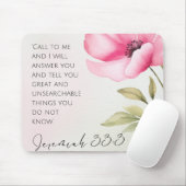 Tapis De Souris Jeremiah 33:3 Rose Rose Coeur Souris Pad (Avec souris)