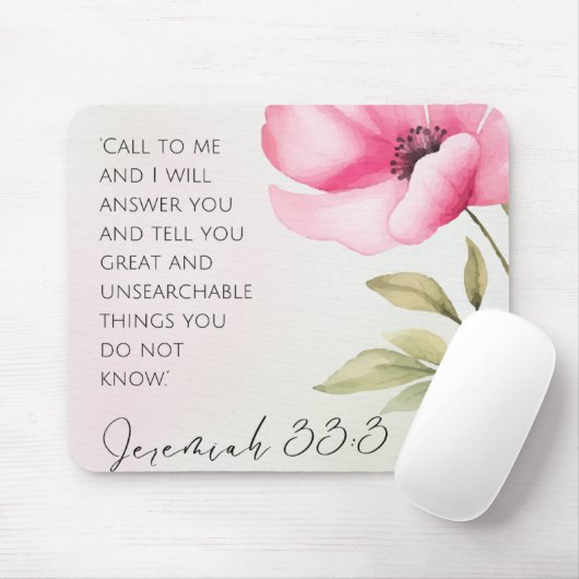 Tapis De Souris Jeremiah 33:3 Rose Rose Coeur Souris Pad (Avec souris)