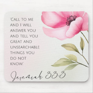 Tapis De Souris Jeremiah 33:3 Rose Rose Coeur Souris Pad