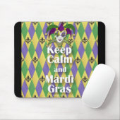 Tapis De Souris Jester Mask Keep Calm and Mardi Gras (Avec souris)