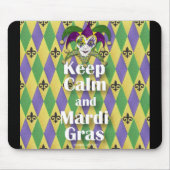 Tapis De Souris Jester Mask Keep Calm and Mardi Gras (Devant)