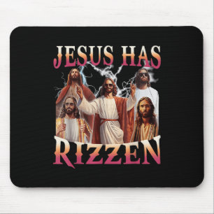 Tapis De Souris Jésus A Rizzen Funny Mème Chrétien Novelty Jesu