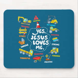 Tapis De Souris Jésus aime les garçons chrétiens tout-petits const