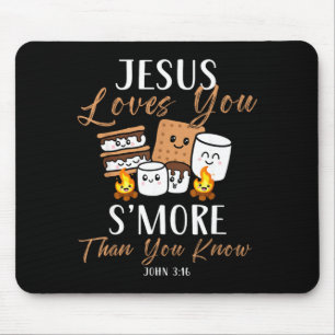 Tapis De Souris Jésus aime plus christianisme église campeur campi