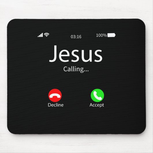 Tapis De Souris Jésus Appelle Chrétien (Devant)