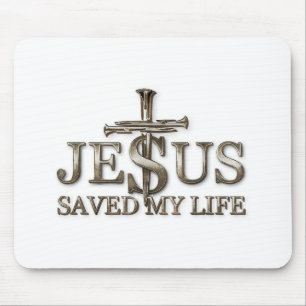 Tapis De Souris Jésus-Christ a sauvé mon cadeau de vie pour les fe