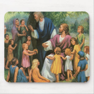 Tapis De Souris Jésus-Christ bénissant les enfants, religion vinta