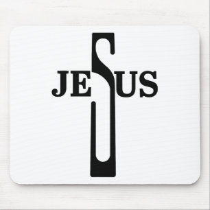 Tapis De Souris Jésus Christ Croix foi chrétienne En Dieu Mens Eas