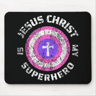 Tapis De Souris Jésus Christ est mon super-héros Jésus