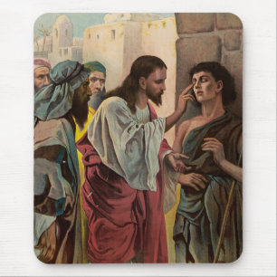 Tapis De Souris Jésus-Christ guérissant l'aveugle