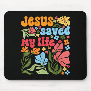 Tapis De Souris Jésus-Christ Rétro M'a Sauvé La Vie Boho Floral Ch