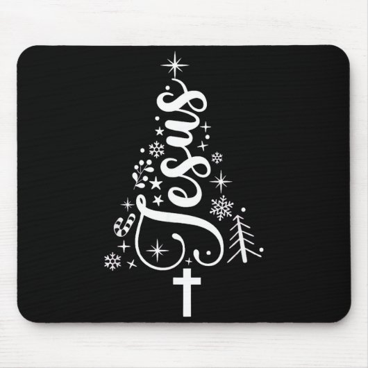 Tapis De Souris Jesus Christmas Tree Bible Verse (Devant)