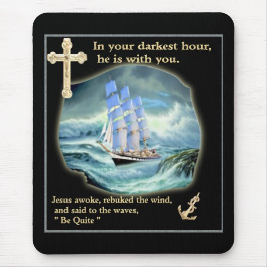 Tapis De Souris jésus dans une tempête (Devant)